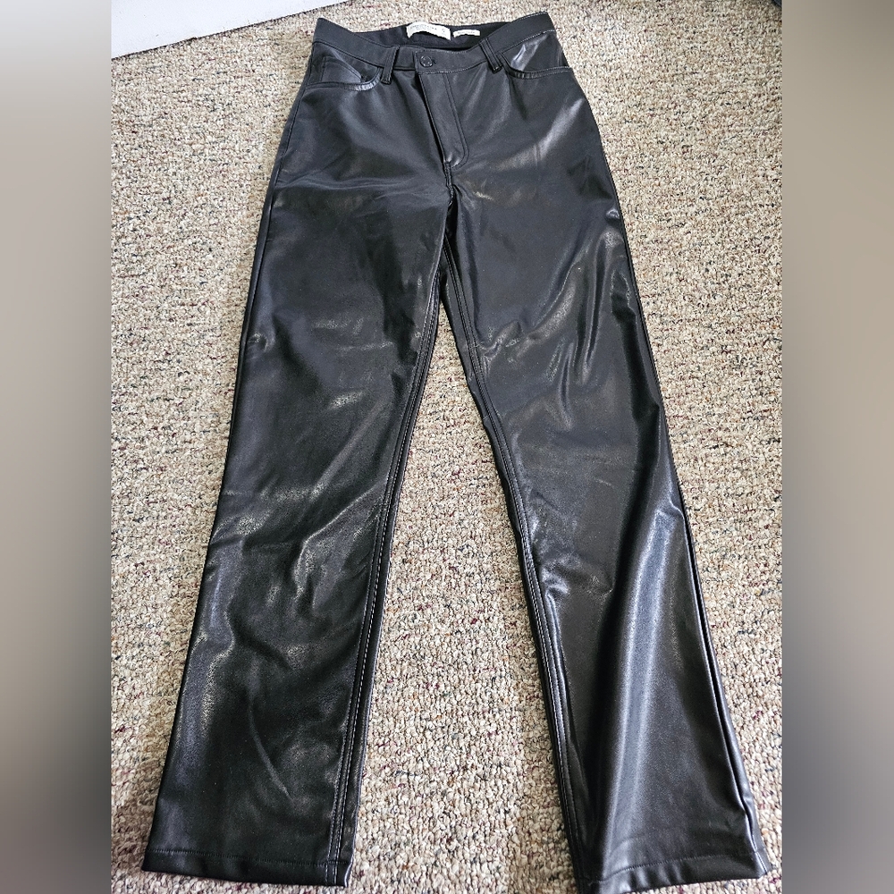 Abercrombie Vegan Black Faux Leather Pants